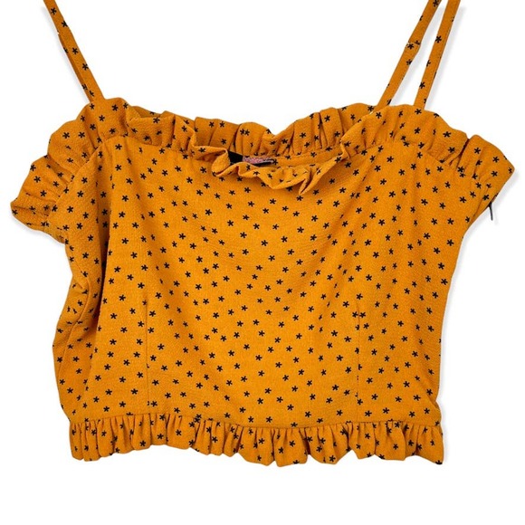 Eastnwest Label Yellow Star Crop Top Size Small - Picture 2 of 10